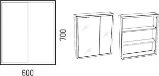 Зеркало-шкаф Corozo Айрон 60см белый/чёрный SD-00000392